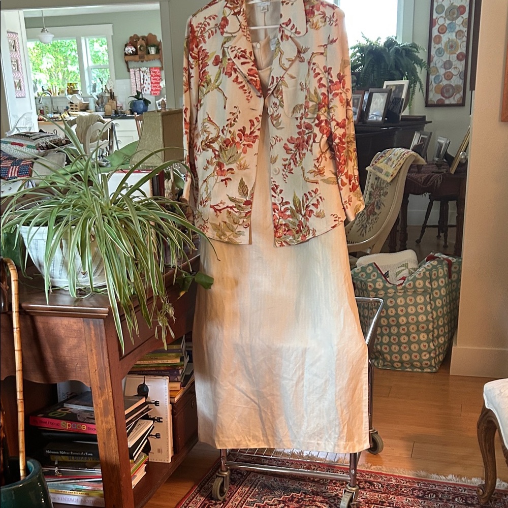 Emma James Floral Jacket and Cream Maxi Dress
